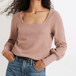 MADEWELL• NWT• Women’s Ottoman Rib Square Neck Top